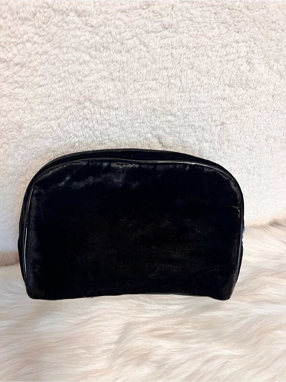 CHANEL Black Velvet Toiletry Pouch with Branded Logo - Picture 4 of 7